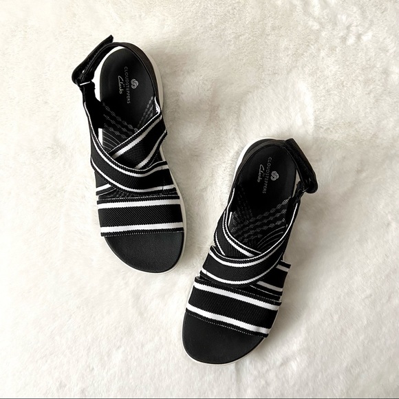 Clarks Shoes - CLARKS Mira Lily Cloudsteppers In Black And White